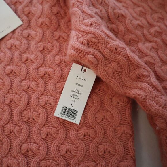 Joie K0014YB63T Women Sz L Pink Roland Wool/Cashmere Blend Crew Neck Sweater - Picture 6 of 8